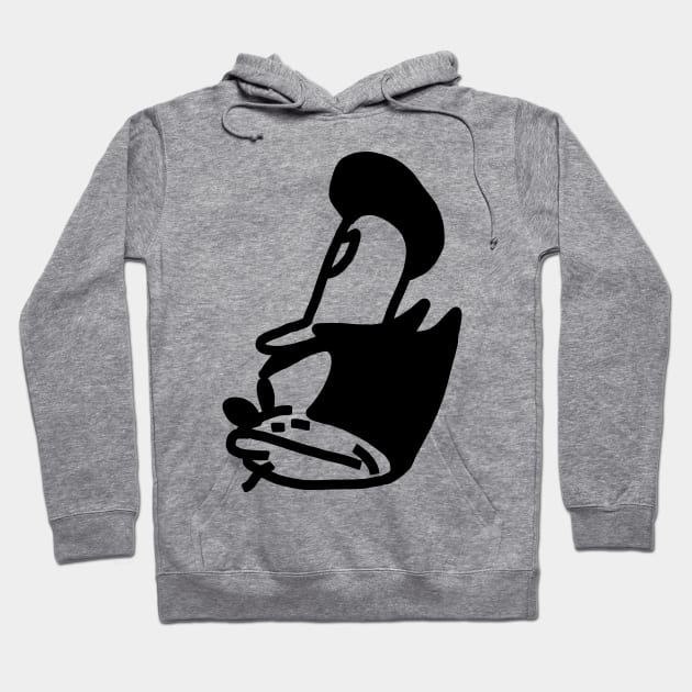 Steamboat Willie Angry Cat called Pete Portrait Hoodie by ellenhenryart